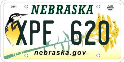 NE license plate XPF620