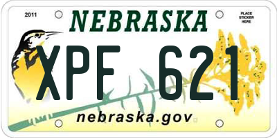 NE license plate XPF621