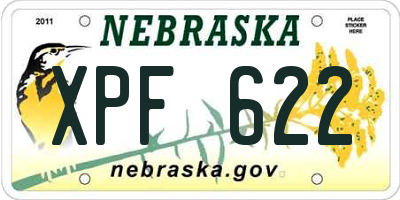 NE license plate XPF622