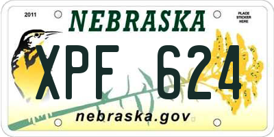 NE license plate XPF624
