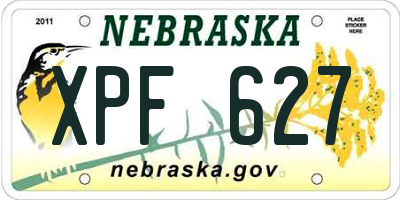 NE license plate XPF627