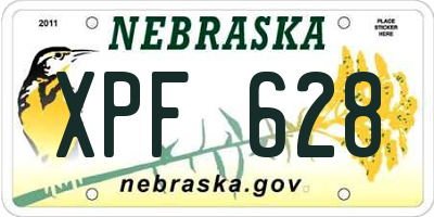 NE license plate XPF628