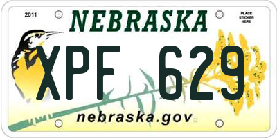 NE license plate XPF629