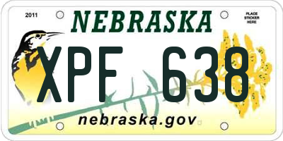 NE license plate XPF638