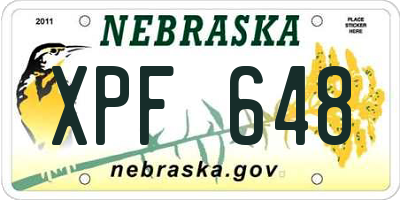 NE license plate XPF648