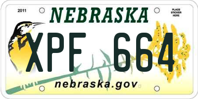 NE license plate XPF664