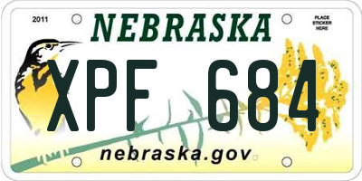 NE license plate XPF684