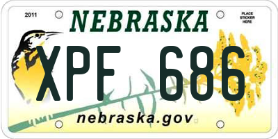 NE license plate XPF686