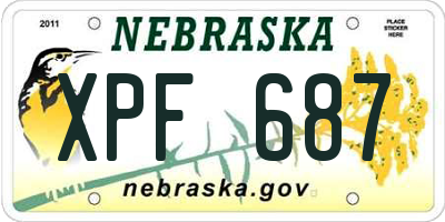 NE license plate XPF687