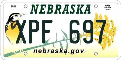 NE license plate XPF697