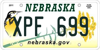NE license plate XPF699