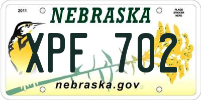 NE license plate XPF702