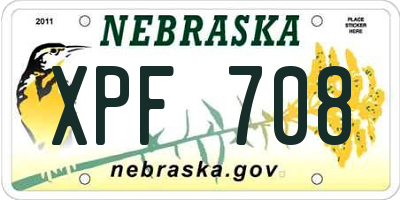 NE license plate XPF708