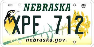 NE license plate XPF712