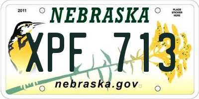 NE license plate XPF713
