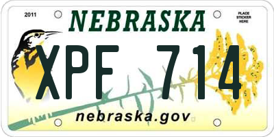 NE license plate XPF714