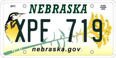 NE license plate XPF719