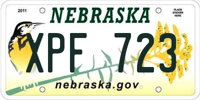 NE license plate XPF723