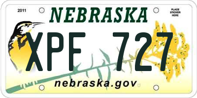 NE license plate XPF727