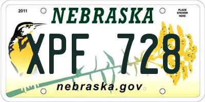 NE license plate XPF728