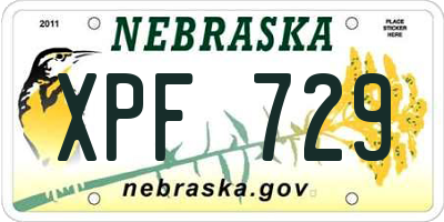 NE license plate XPF729