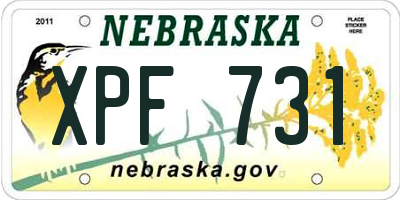 NE license plate XPF731