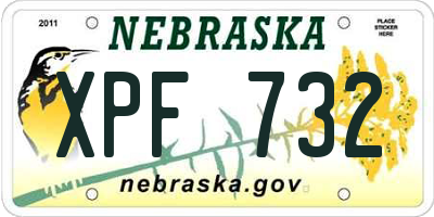 NE license plate XPF732