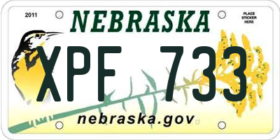 NE license plate XPF733