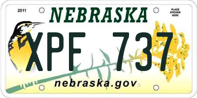 NE license plate XPF737