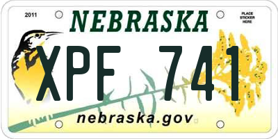 NE license plate XPF741