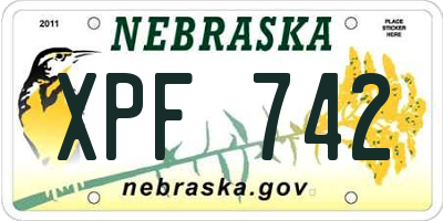 NE license plate XPF742