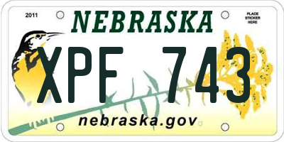 NE license plate XPF743