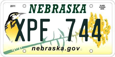 NE license plate XPF744