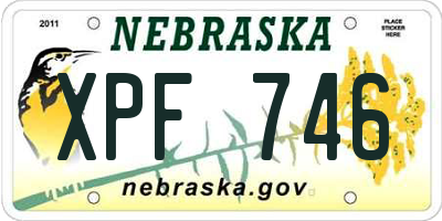 NE license plate XPF746