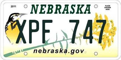 NE license plate XPF747