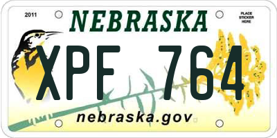 NE license plate XPF764