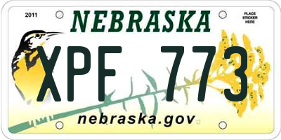 NE license plate XPF773