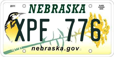 NE license plate XPF776