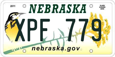 NE license plate XPF779