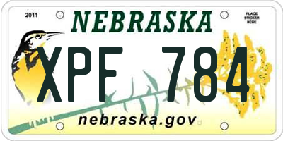 NE license plate XPF784