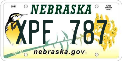 NE license plate XPF787