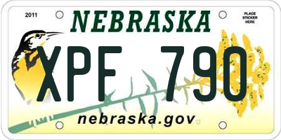 NE license plate XPF790