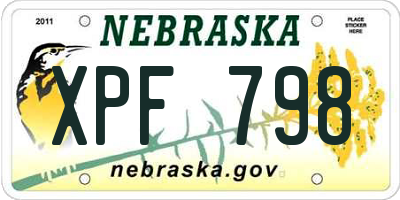 NE license plate XPF798