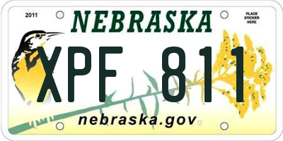 NE license plate XPF811