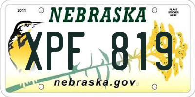 NE license plate XPF819