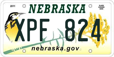 NE license plate XPF824
