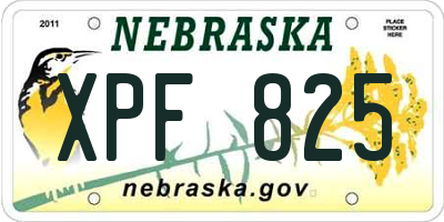NE license plate XPF825