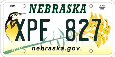 NE license plate XPF827
