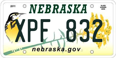 NE license plate XPF832