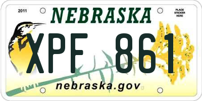 NE license plate XPF861